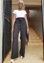 Load image into Gallery viewer, Black Elastic Waist Flare Pants