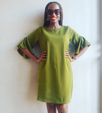 Load image into Gallery viewer, Olive Green Shift Dress